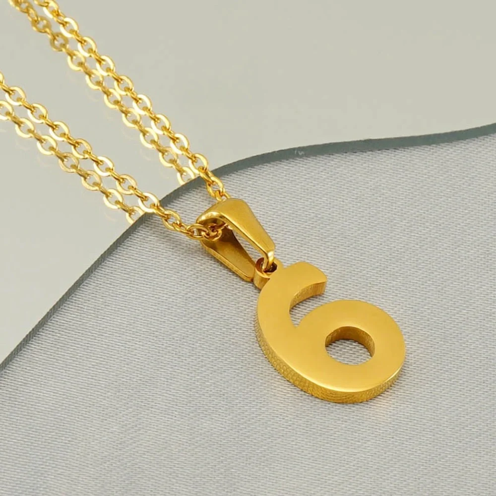 18K Gold Plated Lucky Number Necklace*Angel Number Charm*0123456789 Pendant*ZX - Picture 10 of 15